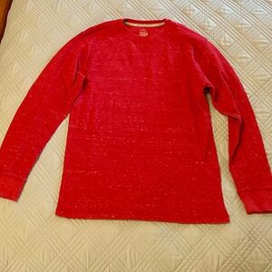 FADED GLORY Boys Heather Red Henley Shirt, EUC, Size XL (14-16)